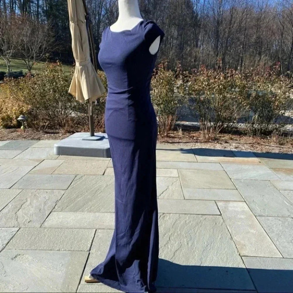 NWT Anthropologie BHLDN Katie May Madison Maxi Dress Long Cocktail in Navy Blue - Picture 9 of 15
